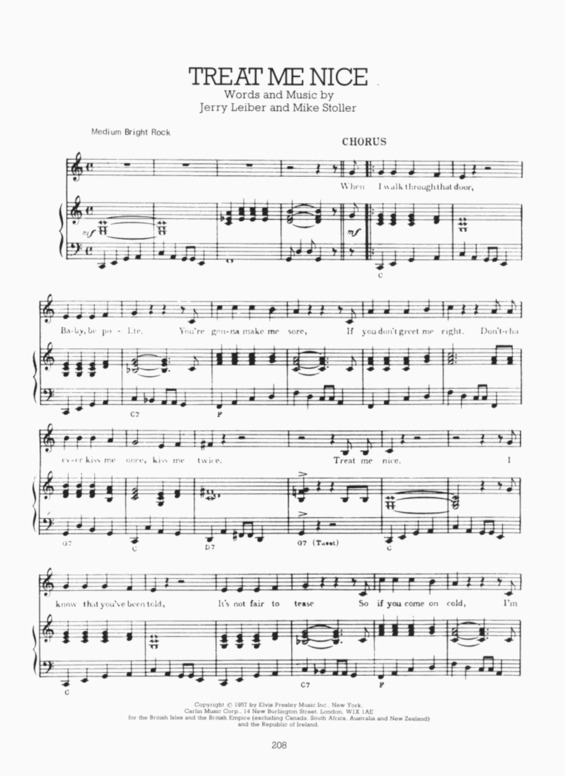 Partitura da música Treat Me Nice v.4