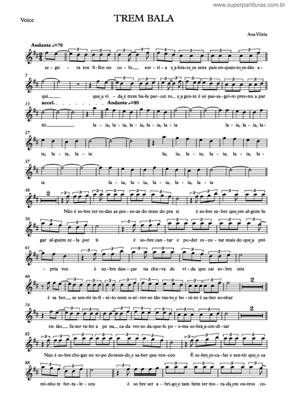 Partitura da música Trem Bala V.2 v.2