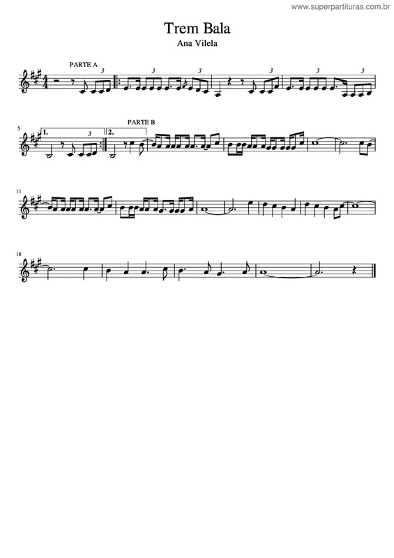 Partitura da música Trem Bala V.4