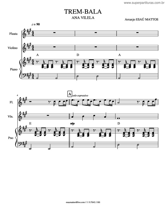 Partitura da música Trem Bala V.5