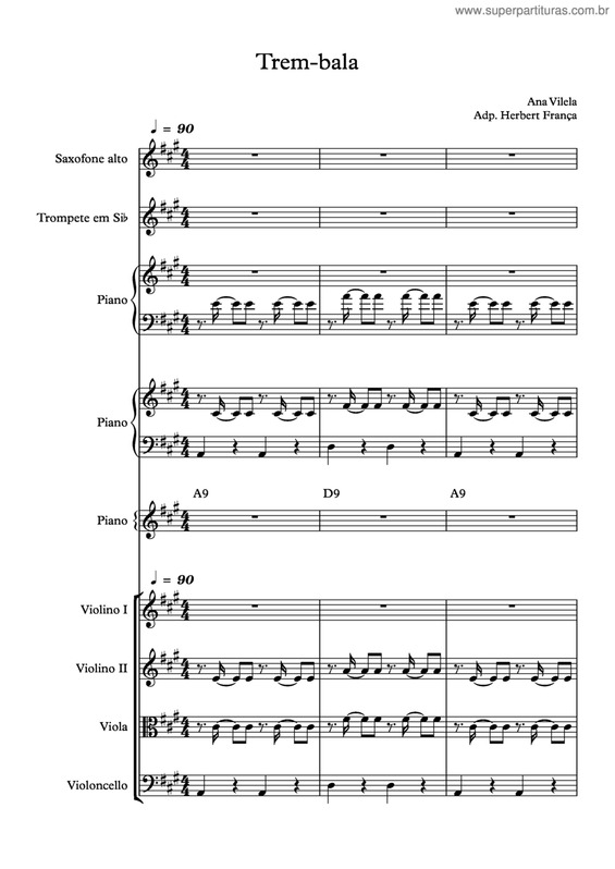 Partitura da música Trem Bala V.7