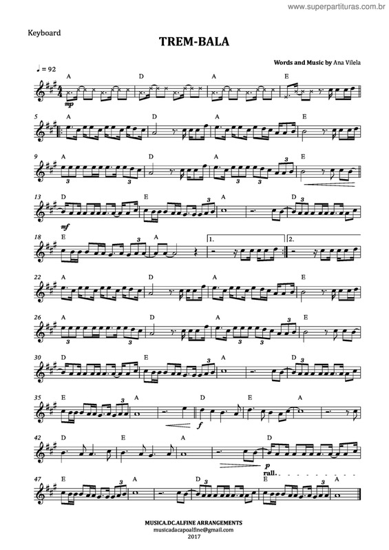 Partitura da música Trem Bala V.8 v.2