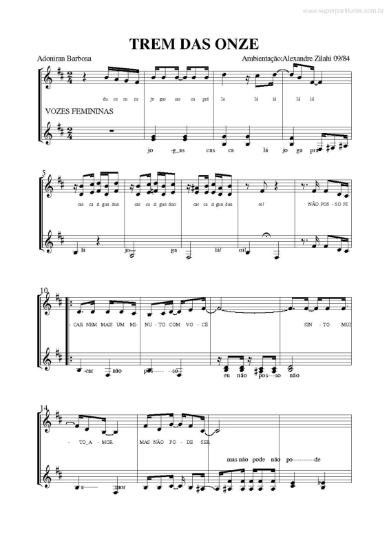 Partitura da música Trem das Onze v.2