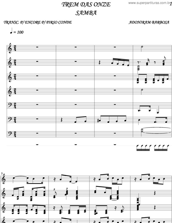 Partitura da música Trem Das Onze v.6