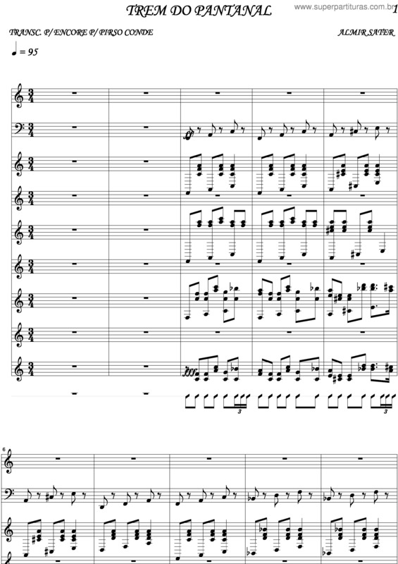 Partitura da música Trem Do Pantanal v.2