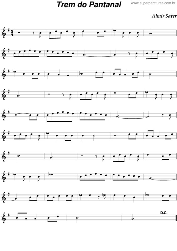 Partitura da música Trem Do Pantanal