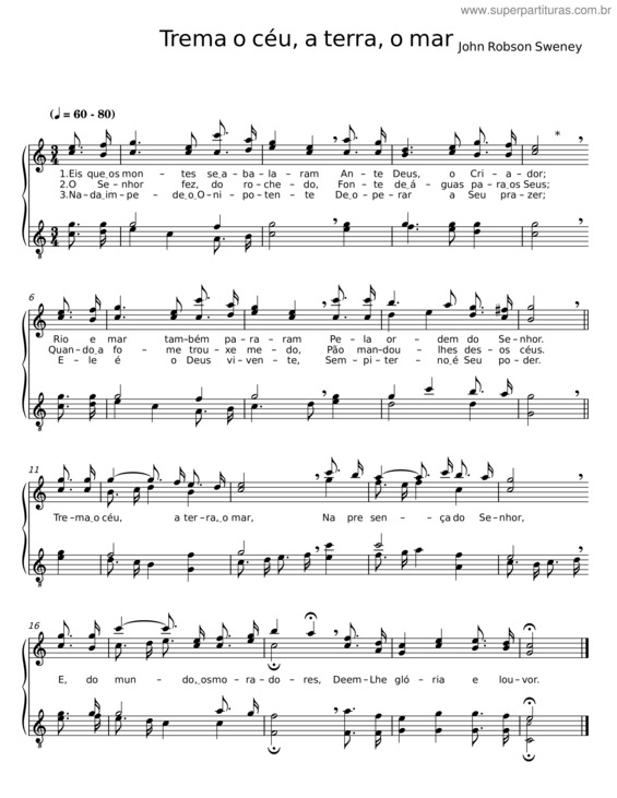 Partitura da música Trema O Céu, A Terra, O Mar v.2