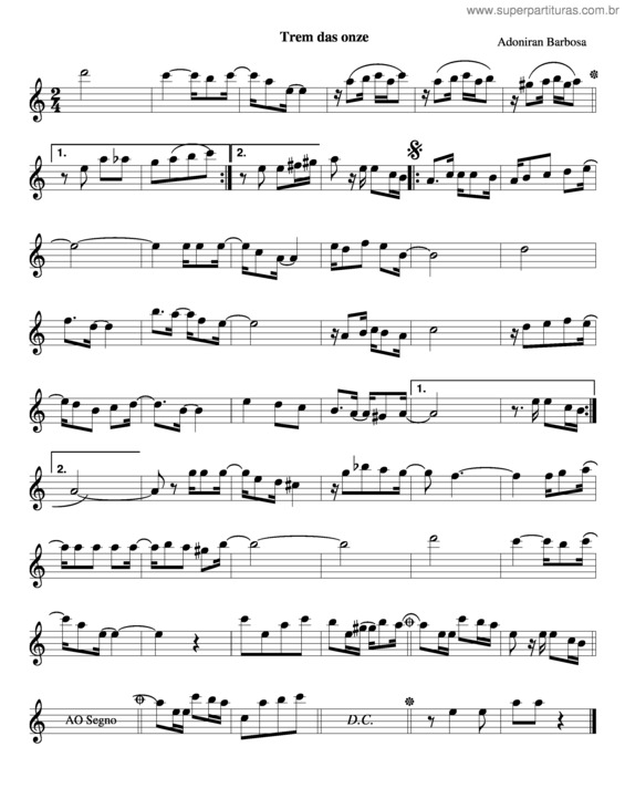 Partitura da música Tremdas Onze