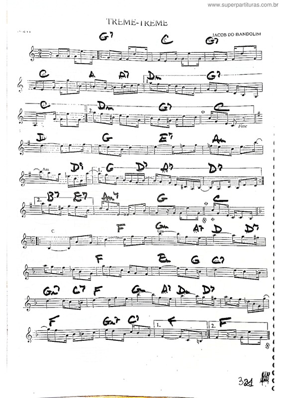 Partitura da música Treme-Treme v.4