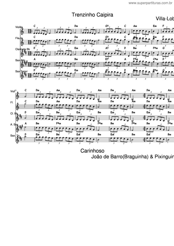 Partitura da música Trenzinho Caipira v.12