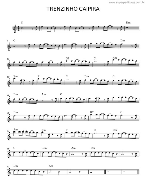 Partitura da música Trenzinho Caipira v.13