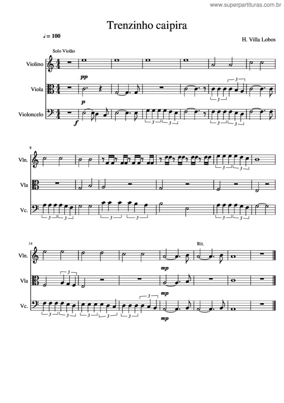Partitura da música Trenzinho Caipira v.8