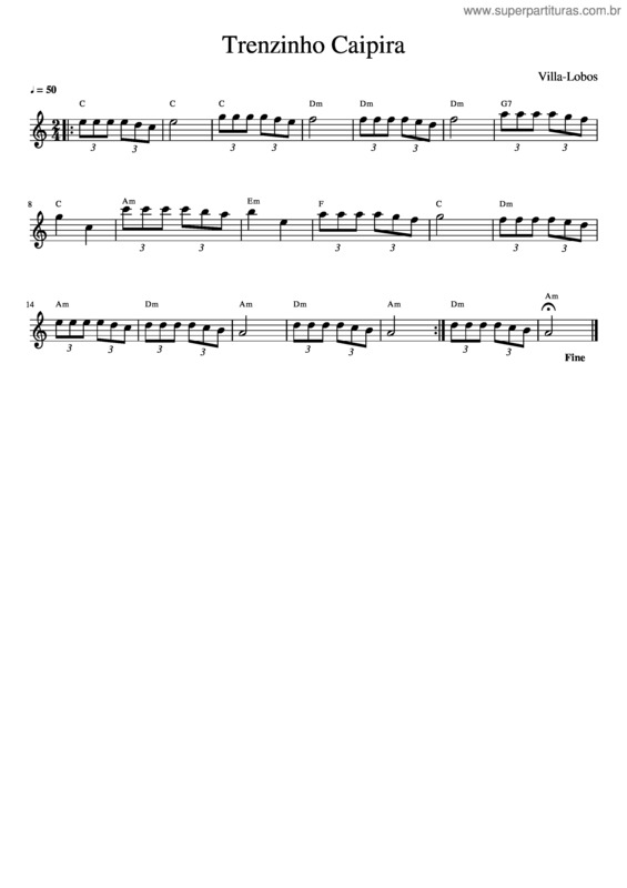 Partitura da música Trenzinho Caipira v.9