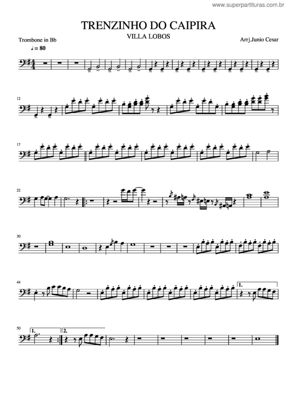 Partitura da música Trenzinho Do Caipira Bb