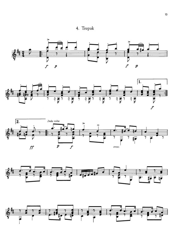 Partitura da música Trepak