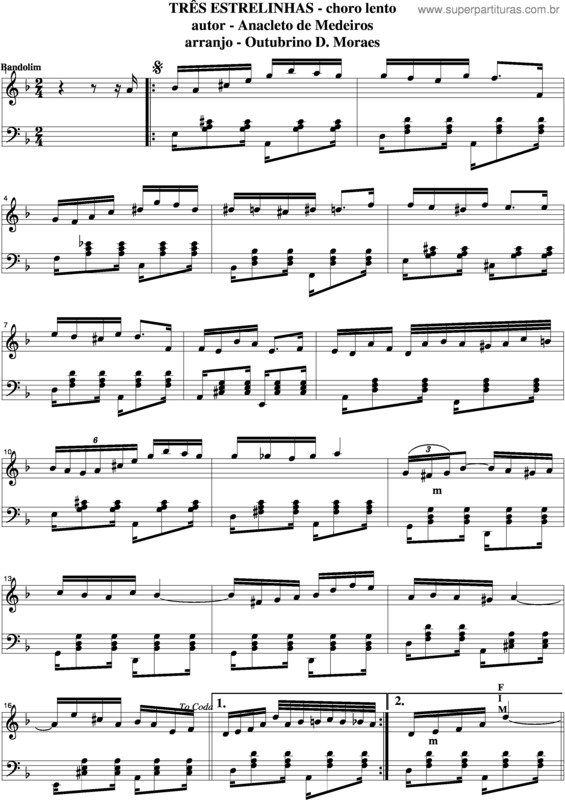Partitura da música Três Estrelinhas v.4