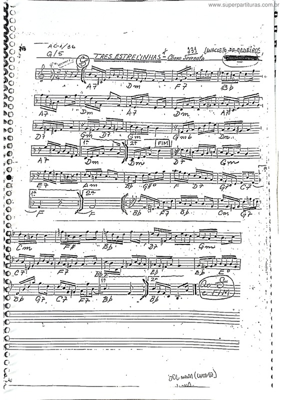 Partitura da música Três Estrelinhas v.5
