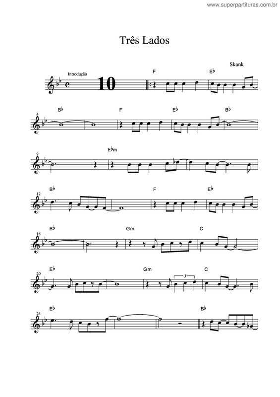 Partitura da música Tres Lados