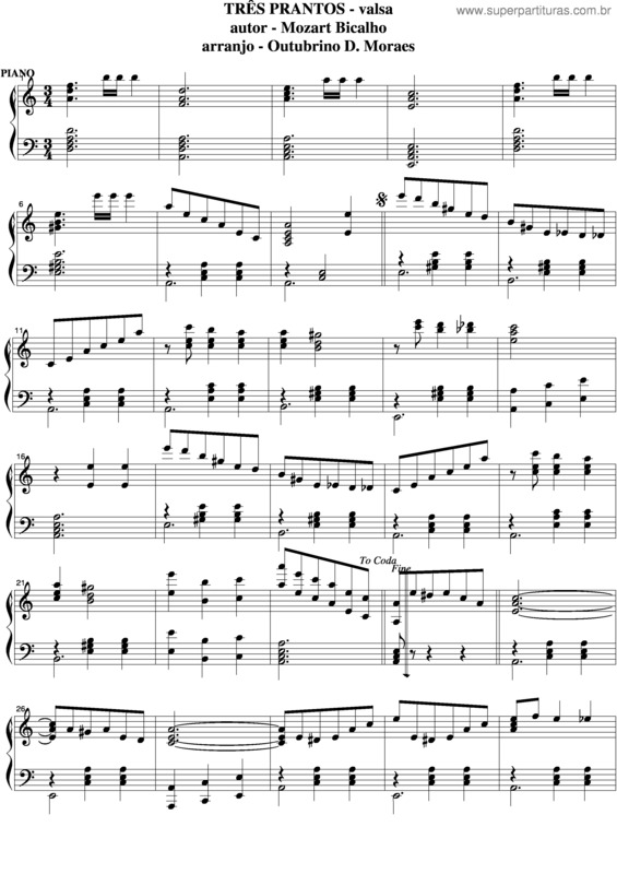 Partitura da música Tres Prantos v.3