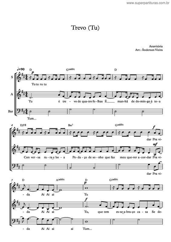 Partitura da música Trevo v.2