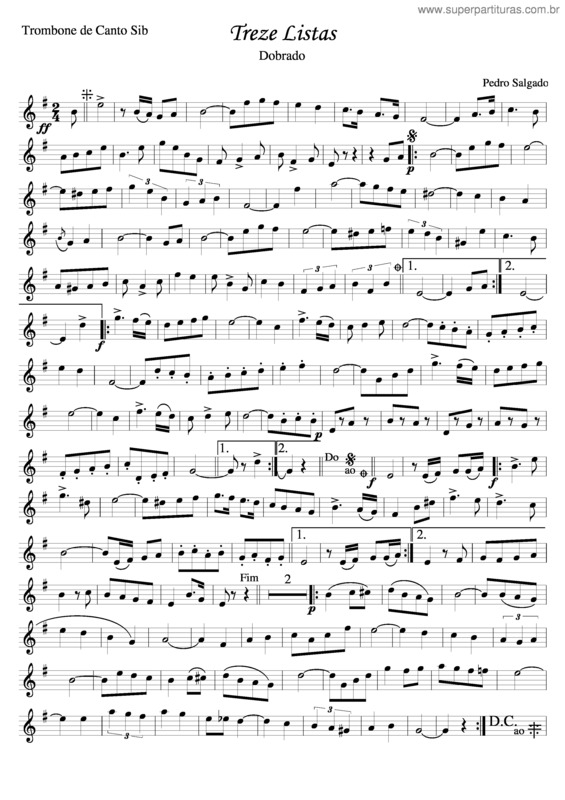 Partitura da música Treze Listas v.2