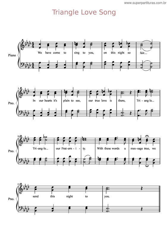 Partitura da música Triangle Love Song