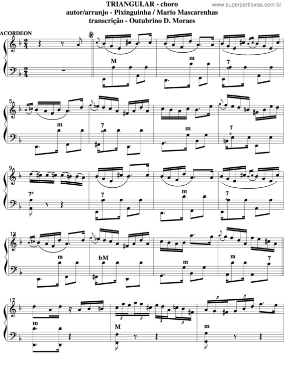 Partitura da música Triangular