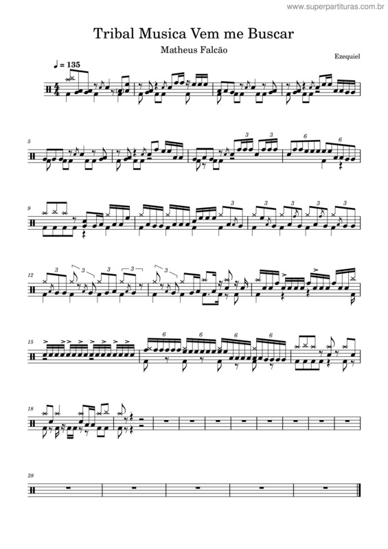 Partitura da música Tribal Musica Vem Me Buscar