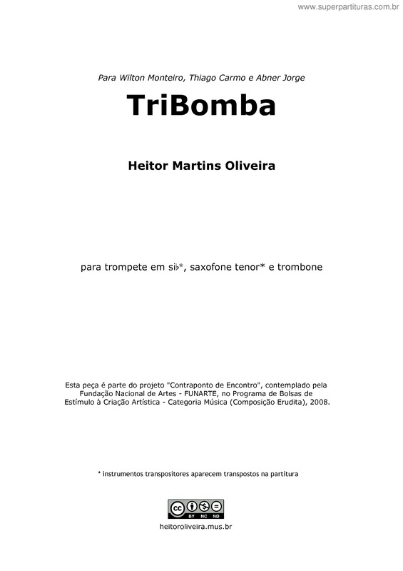 Partitura da música TriBomba