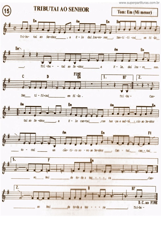 Partitura da música Tributai Ao Senhor