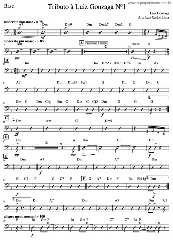 Partitura da música Tributo À Luiz Gonzaga Nº 1