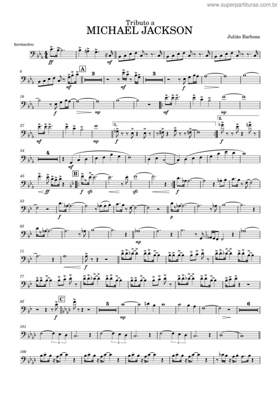 Partitura da música Tributo A Michael Jackson–Bombardino