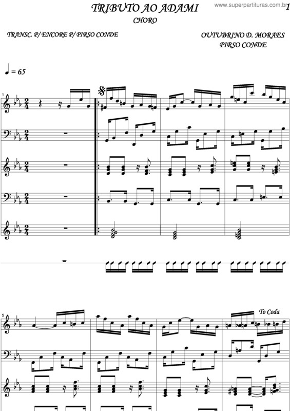 Partitura da música Tributo Ao Adami v.3