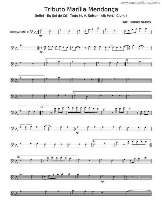 Partitura da música Tributo Marília Mendonça – Marília Mendonça v.2