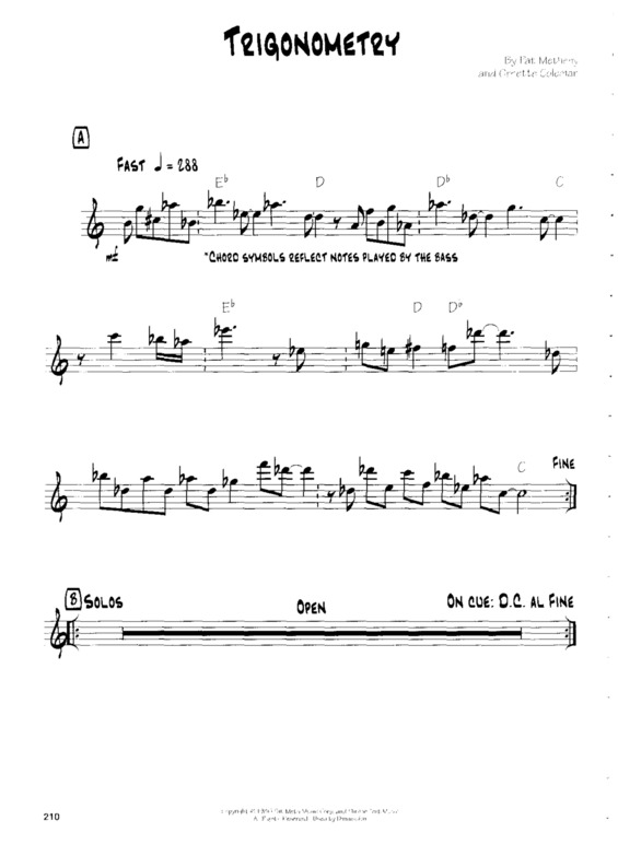 Partitura da música Trigonometry