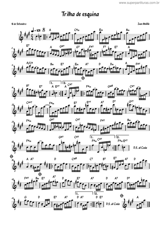 Partitura da música Trilha De Esquina