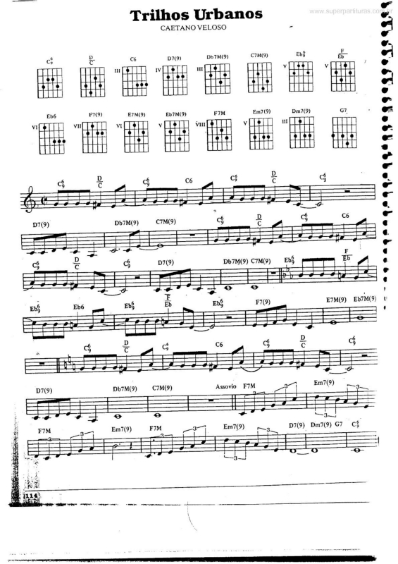 Partitura da música Trilhos Urbanos v.2