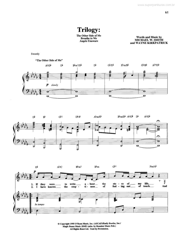 Partitura da música Trilogy