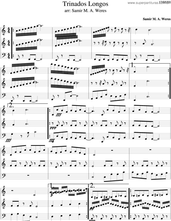 Partitura da música Trinados Longos