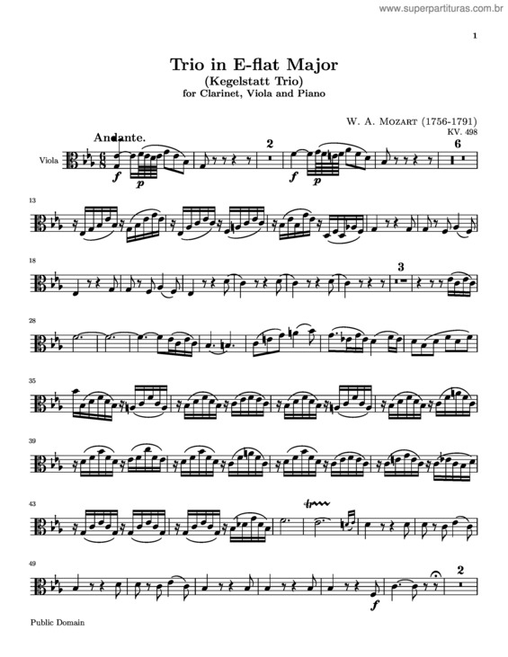 Partitura da música Trio for Clarinet, Viola and Piano v.4