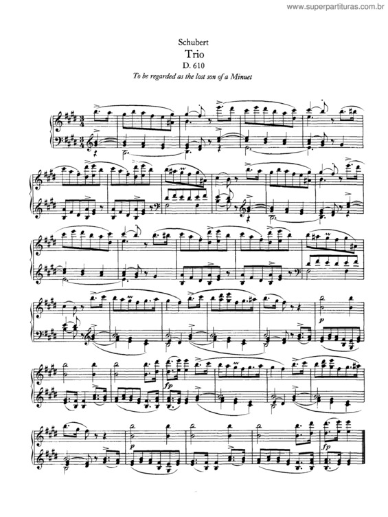 Partitura da música Trio in E for Piano