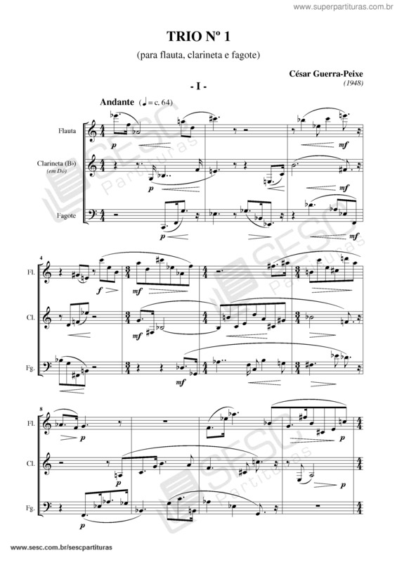 Partitura da música Trio nº 1