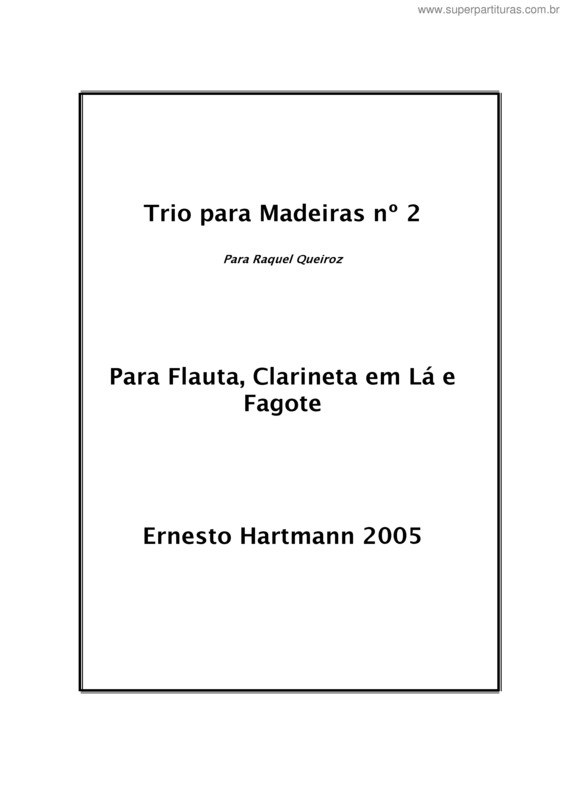 Partitura da música Trio nº 2 para madeiras