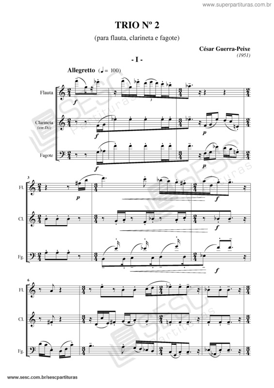 Partitura da música Trio nº 2