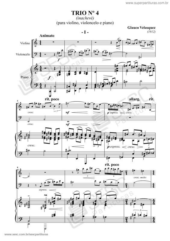 Partitura da música Trio nº 4