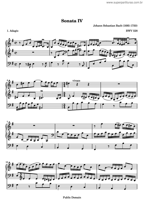 Partitura da música Trio Sonata