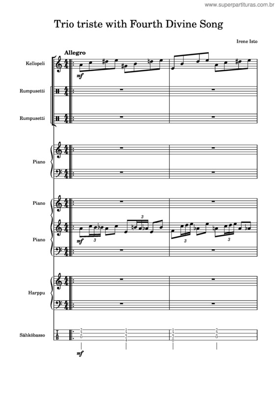 Partitura da música Trio Triste With Fourth Divine Song