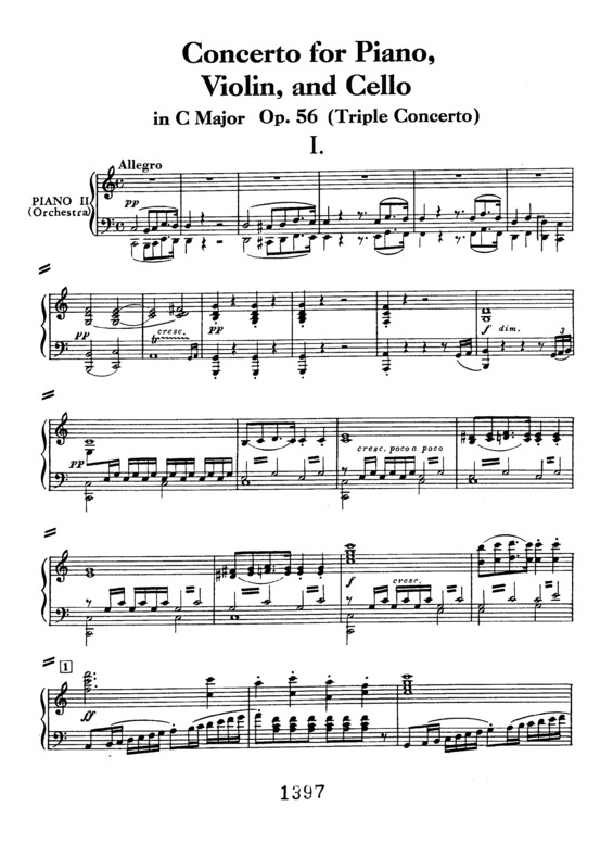 Partitura da música Triple Concerto