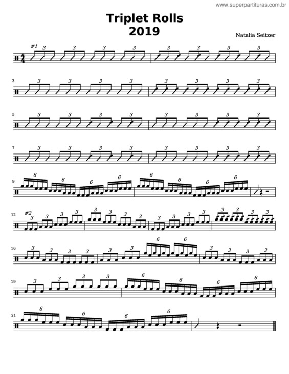 Partitura da música Triplet Rolls 2019