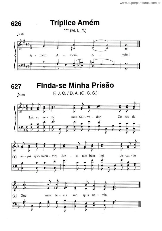 Partitura da música Tríplice Amém E Finda-Se Minha Prisão